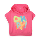 Billieblush Okay! Sleeveless Sweatshirt w/ Hood & Shorts Set ~ Pink