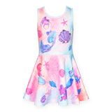 Baby Sara Mermaid Print Fit & Flare Dress ~ Pink Multi