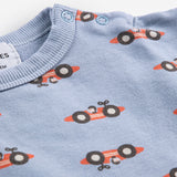Bobo Choses Baby Race Car Print Sweatshirt & Joggers Set ~ Light Blue
