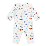 Petit Bateau l/s Dogs Print Romper ~ White Multi