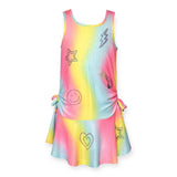 Baby Sara Drop Waist Dress w/ Rhinestones ~ Rainbow Stripe