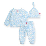 Magnetic Me Modal 3pc Kimono Set ~ Herds of a Feather Blue