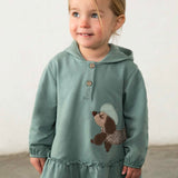 Mayoral Baby Girl Parisian Poodle Hooded Dress ~ Lagoon
