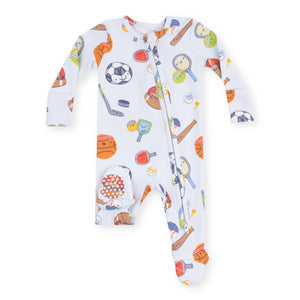 Angel Dear 2 Way Zipper Footie ~ Sports Ball Friends Blue