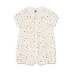 Petit Bateau s/s Tutti Frutti Print Short Romper ~ White Multi