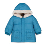 Mayoral Baby Boy Faux Fur Lined Puffer Coat ~ Blue