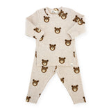 Oh Baby! Teddy Bear Faces Printed 2pc Set ~ Malt