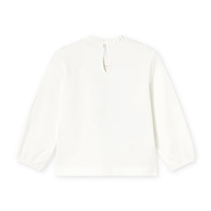Mayoral Baby Girl Tulle Embellished l/s Top ~ Cream