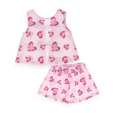 Yell-Oh! Baby Girl Embroidered Hearts Sleeveless Top & Shorts Set