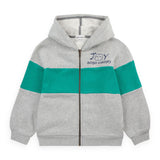 Bobo Choses Smiling Zip Hoodie ~ Heather Grey/Green