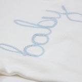 Oh Baby! "Baby" Embroidered 2pc Set ~ Cream/Sky Blue