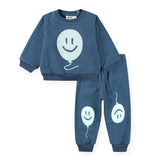 Molo Baby Disc Sweatshirt & Simeon Sweatpants Set ~ Calm Fjord