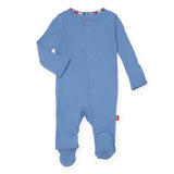 Magnetic Me Cotton Ribbed Magnetic Footie ~ Blue Skies