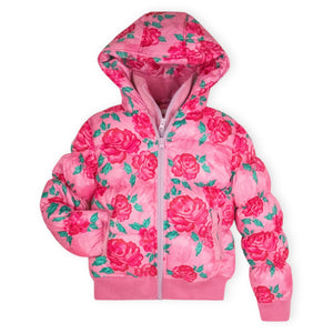 Appaman Girls Flurry Coat ~ Pink Rose Garden