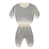 Quincy Mae Relaxed Chunky Knit Sweater & Pants Set ~ Midnight Stripe