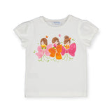 Mayoral Girls Flutter Sleeve T-Shirt w/ Graphic ~ Girls & Bows/Natural