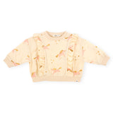 Oh Baby! Millie Unicorn Print Ruffle Boxy Sweatshirt & Sweatpants Set~ Vanilla