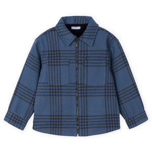 Mayoral Boys Fleece Lined Check Jacket ~ Steel