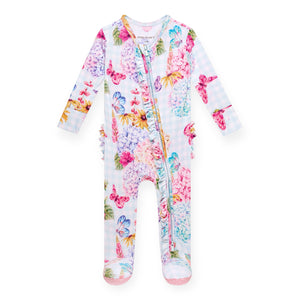 Posh Peanut Ruffle Zipper Footie ~ Nicolette