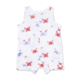 Angel Dear Sleeveless Muslin Shortie Romper ~ Crayon Crabs
