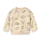 Mayoral Baby Boy Dinos Print Sweatshirt & Sweatpants Set ~ Light Taupe
