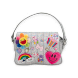 Bari Lynn Quilted Bag w/ Charms ~ Silver