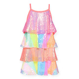 Baby Sara Four Tier Sequin Dress ~ Pink Multi