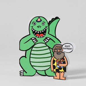 Wrap Dinosaur w/ Mini Card Birthday Card