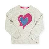 Appaman Girls Ruby Sweatshirt 7-12 ~ Light Grey Heather/Heart