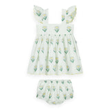 Stella McCartney Baby Daisy Dress w/ Shoulder Frills & Bloomer ~ Cream