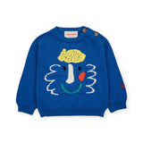 Bobo Choses Baby Knit Sweater ~ Happy Mask/Blue