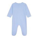 Petit Bateau Front Snap Striped Footie ~ Blue/White