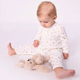 Petit Bateau Velour Multi Heart Print Romper ~ White Multi