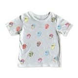 Rowdy Sprout Baby Rolling Stones Printed s/s Tee ~ Vintage White