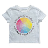 Rowdy Sprout Girls True Colors s/s Fitted Tee ~ Vintage White