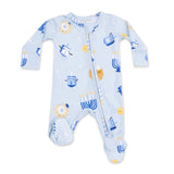 Angel Dear 2 Way Zipper Footie ~ Hanukkah Blue