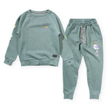 Munster Kids Pointbreak Crew Neck Sweatshirt & Stickers Sweatpants Set ~ New Green