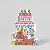 Wrap Birthday Cake Bear Shaped Card