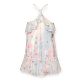 Baby Sara Ruffle Butterfly Embroidered Dress ~ White/Multi