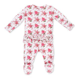 Angel Dear 2 Way Zipper Ruffle Back Footie ~ Elegant Roses