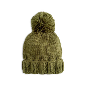 The Blueberry Hill Classic Knit Pom Hat ~ Moss Green