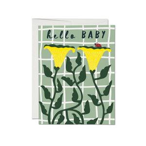 Red Cap Cards Ladybug Hello Baby Card