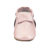Zutano Leather Bow Moccasins ~ Pink Shimmer