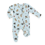 Angel Dear 2 Way Zipper Footie ~ Puppy Alphabet Blue