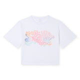 Stella McCartney Girls Stella Tie Dye Logo Print s/s T-Shirt ~ White
