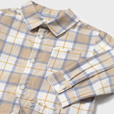 Mayoral Baby Boy Check Button Down Shirt ~ Cereal