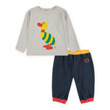 Bobo Choses Baby Tic Tac Toe Color Block Zip Sweatshirt, Duck l/s Tee & Joggers Set ~ Navy/Green Multi