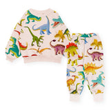 Rock Your Kid Dinos Galore Sweatshirt & Sweatpants Set ~ Ecru