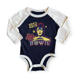 Rowdy Sprout Bowie Ziggy Stardust Raglan l/s Onesie ~ Black/White