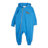 Mini Rodini Baby Dog Embroidered Zip Coverall ~ Blue